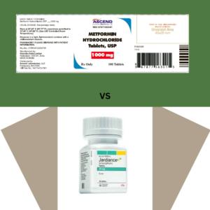 An image of 1g metformin and 30 tablets of Jardiance