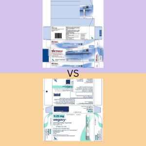 Victoza and Wegovy packages displayed in one view