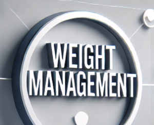 An image with grey tones and the phrase "Weight Management"