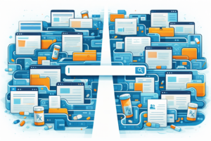 A big maze of devices and documents with drugs interspersed throughout