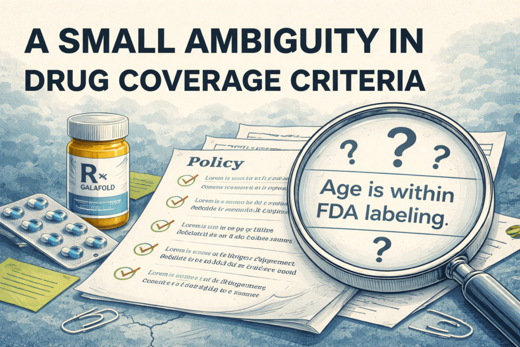 A Small Ambiguity in Drug Coverage Criteria